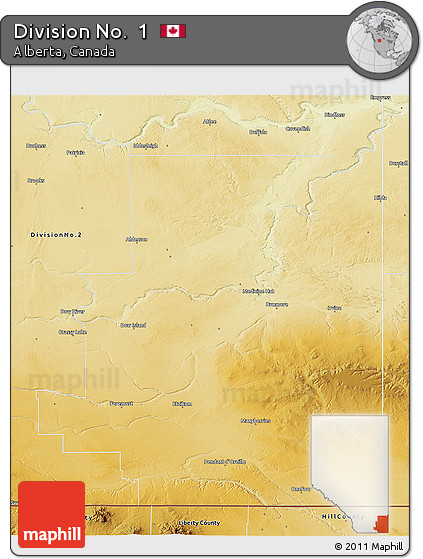 Physical 3D Map of Division No.  1