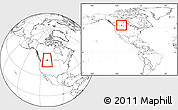 Blank Location Map of Division No.  1, within the entire country