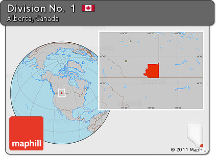 Gray Location Map of Division No.  1