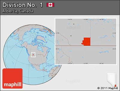 Gray Location Map of Division No.  1