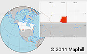 Gray Location Map of Division No.  1, highlighted country