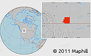 Gray Location Map of Division No.  1, hill shading