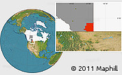Satellite Location Map of Division No.  1, highlighted country, highlighted parent region