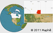 Satellite Location Map of Division No.  1, highlighted country
