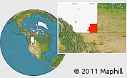 Satellite Location Map of Division No.  1, highlighted parent region