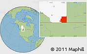 Savanna Style Location Map of Division No.  1, highlighted parent region