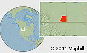 Savanna Style Location Map of Division No.  1, hill shading