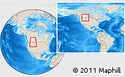 Shaded Relief Location Map of Division No.  1, highlighted parent region, within the entire country
