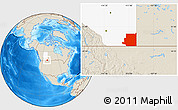 Shaded Relief Location Map of Division No.  1, highlighted parent region