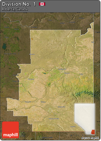 Satellite Map of Division No.  1, darken