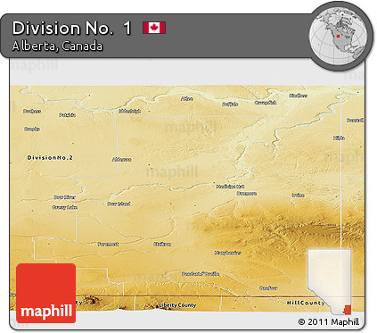 Physical Panoramic Map of Division No.  1