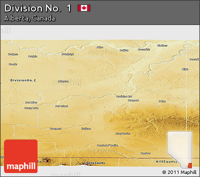 Physical Panoramic Map of Division No.  1