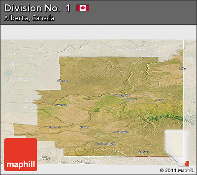 Satellite Panoramic Map of Division No.  1, lighten