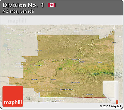 Satellite Panoramic Map of Division No.  1, lighten