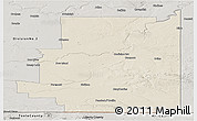 Shaded Relief Panoramic Map of Division No.  1, semi-desaturated