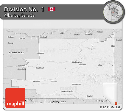 Silver Style Panoramic Map of Division No.  1