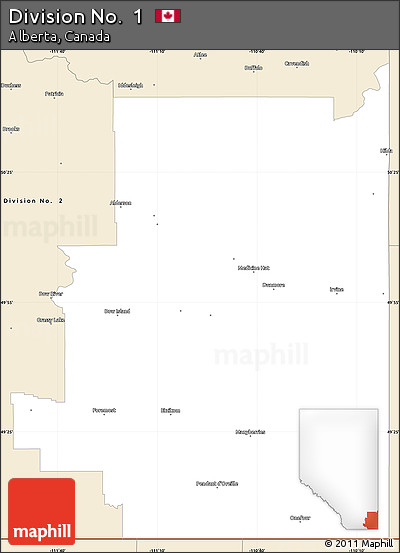 Classic Style Simple Map of Division No.  1