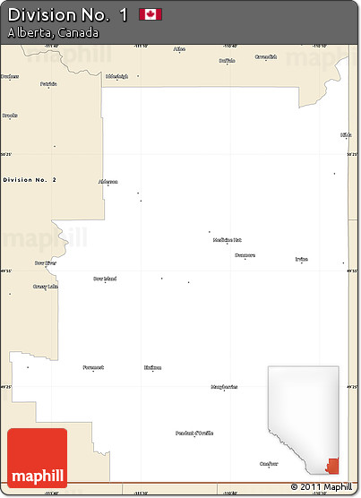 Classic Style Simple Map of Division No.  1