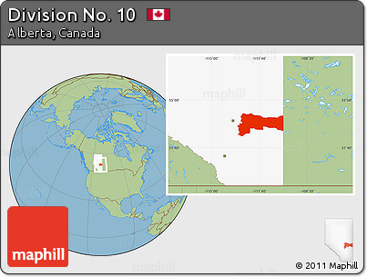 Savanna Style Location Map of Division No. 10, highlighted parent region