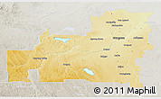Physical 3D Map of Division No. 11, lighten, semi-desaturated