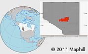 Gray Location Map of Division No. 11, highlighted country, highlighted parent region