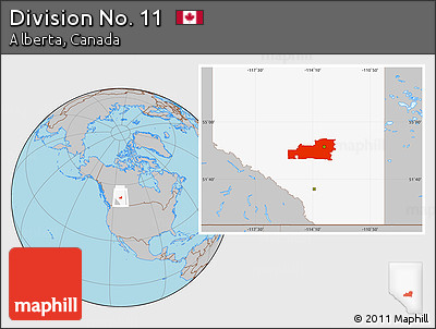 Gray Location Map of Division No. 11, highlighted parent region