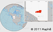 Gray Location Map of Division No. 11, highlighted parent region, hill shading