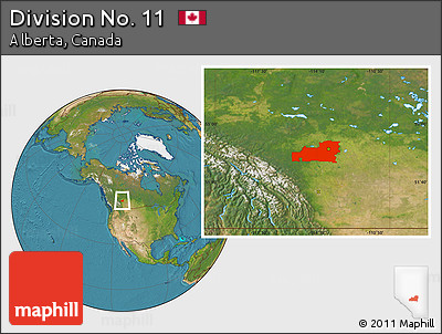 Satellite Location Map of Division No. 11