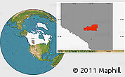 Satellite Location Map of Division No. 11, highlighted country, highlighted parent region