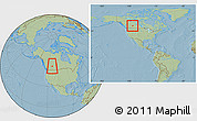 Savanna Style Location Map of Division No. 11, within the entire country, hill shading
