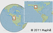 Savanna Style Location Map of Division No. 11, highlighted parent region, within the entire country, hill shading