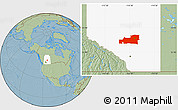 Savanna Style Location Map of Division No. 11, highlighted parent region, hill shading