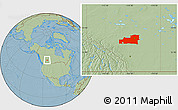 Savanna Style Location Map of Division No. 11, hill shading