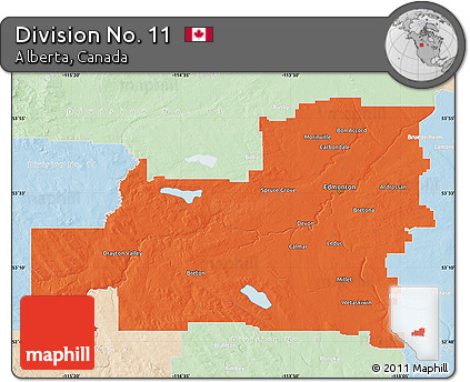 Political Map of Division No. 11, lighten