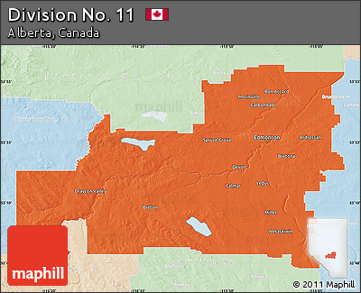 Political Map of Division No. 11, lighten