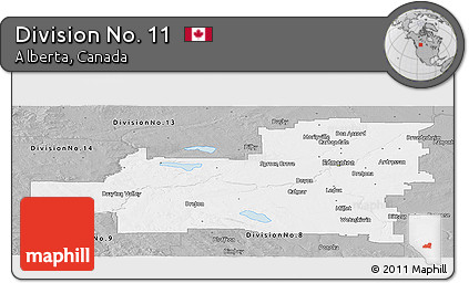 Gray Panoramic Map of Division No. 11