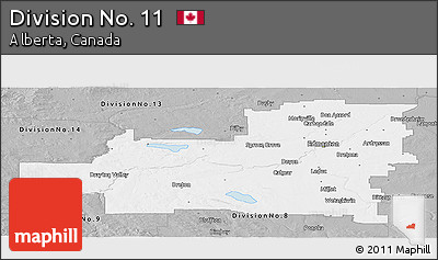 Gray Panoramic Map of Division No. 11