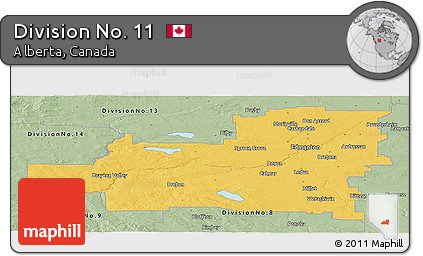Savanna Style Panoramic Map of Division No. 11