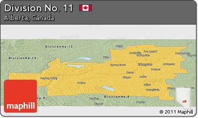 Savanna Style Panoramic Map of Division No. 11