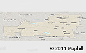 Shaded Relief Panoramic Map of Division No. 11, semi-desaturated