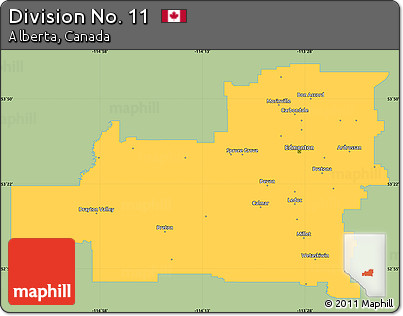 Savanna Style Simple Map of Division No. 11, single color outside