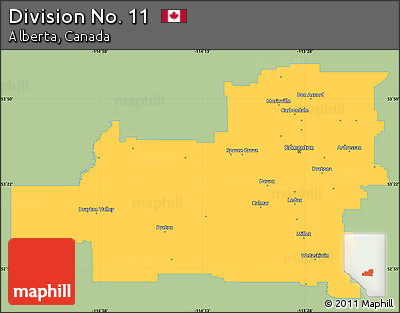 Savanna Style Simple Map of Division No. 11, single color outside