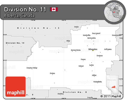 Silver Style Simple Map of Division No. 11
