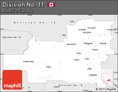 Silver Style Simple Map of Division No. 11
