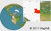 Satellite Location Map of Division No. 12, highlighted parent region
