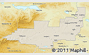 Shaded Relief 3D Map of Division No. 13, physical outside
