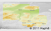 Physical Panoramic Map of Division No. 17, lighten, desaturated