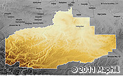 Physical 3D Map of Division No. 18, darken, desaturated