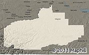 Shaded Relief 3D Map of Division No. 18, darken