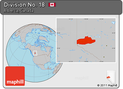 Gray Location Map of Division No. 18